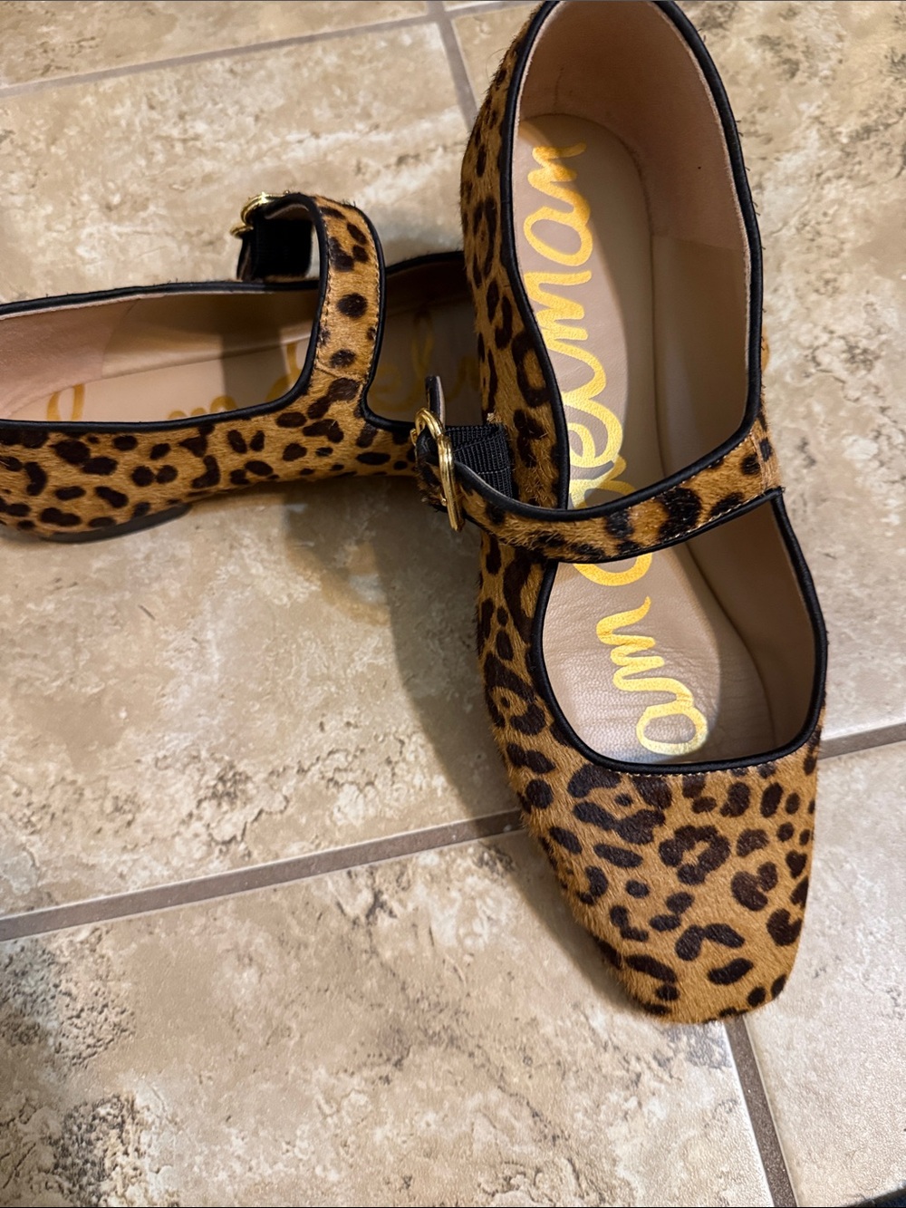 Sam Edelman Leopard Print Mary Jane Flats